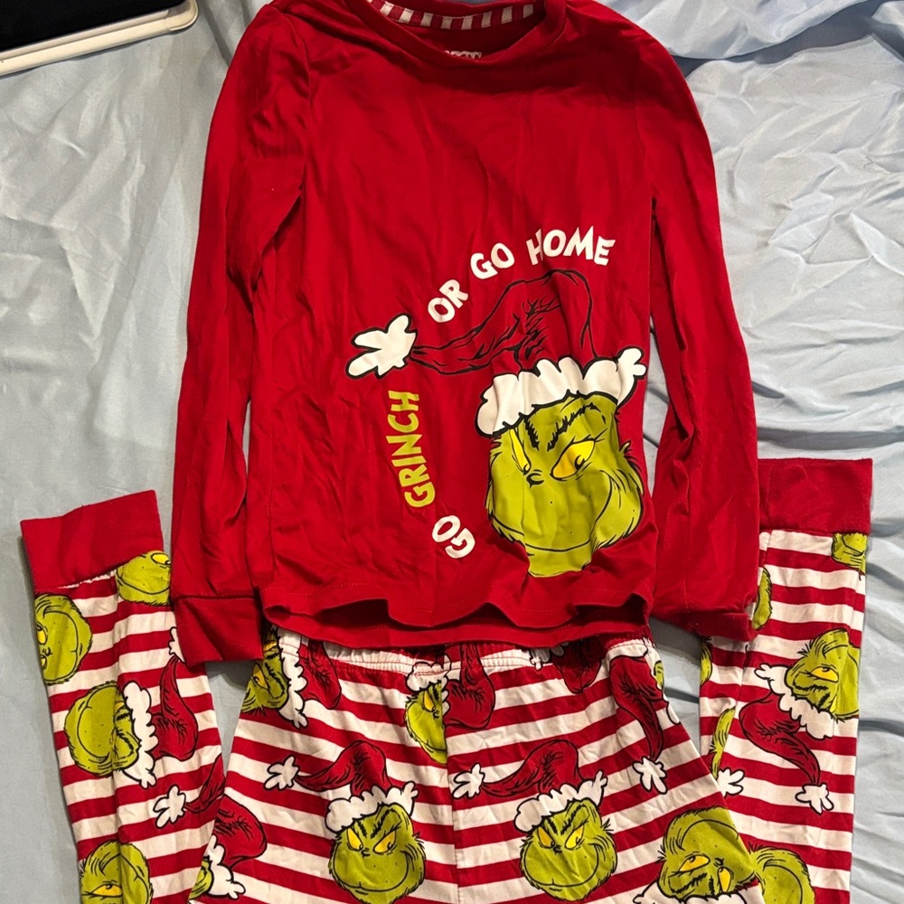 Grinch Red and White Kids Pajamas